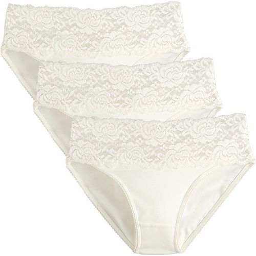Pack of 3 Knickers with Wide Lace Band - LA REDOUTE COLLECTIONS - Modalova