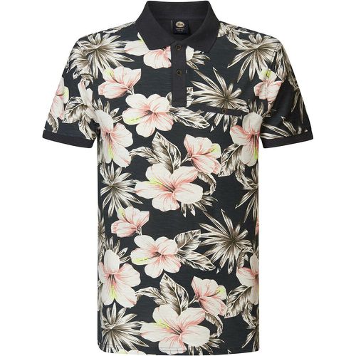 Floral Cotton Polo Shirt with Short Sleeves - PETROL INDUSTRIES - Modalova