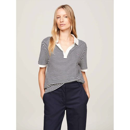 Striped Polo Shirt with Short Sleeves - Tommy Hilfiger - Modalova