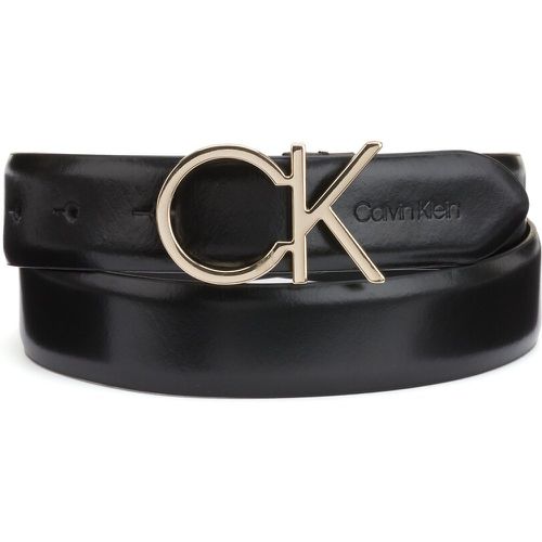 Leather Wide Belt with Logo Buckle - Calvin Klein - Modalova