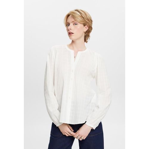 Cotton Grandad Collar Blouse with Long Sleeves - Esprit - Modalova