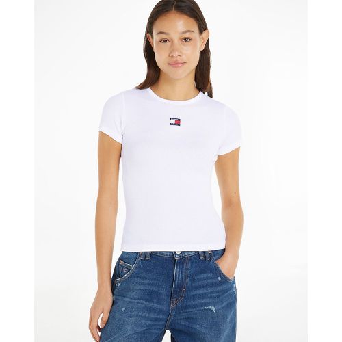 Embroidered Logo Cotton T-Shirt with Short Sleeves - Tommy Jeans - Modalova