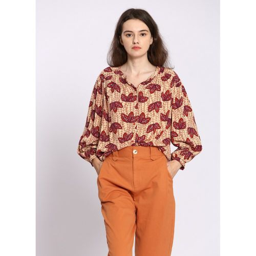 Printed Long Sleeve Blouse - SEE U SOON - Modalova
