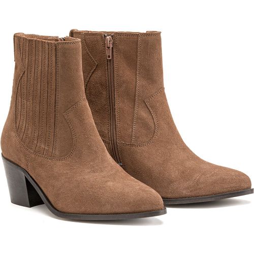 Wide Fit Cowboy Boots in Suede with Block Heel - LA REDOUTE COLLECTIONS PLUS - Modalova