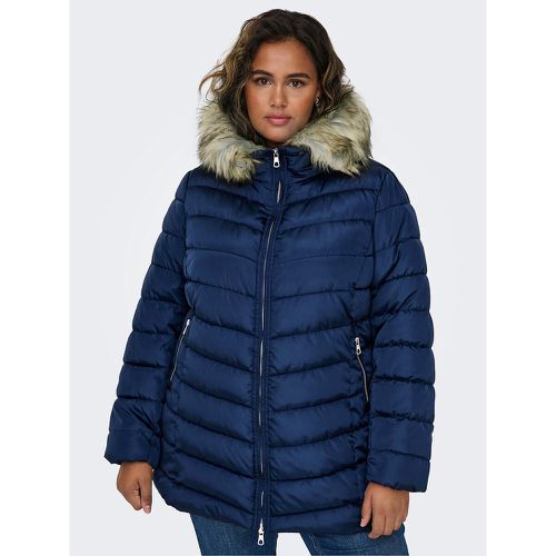 Hooded Quilted Padded Jacket with Faux Fur Trim - ONLY CARMAKOMA - Modalova