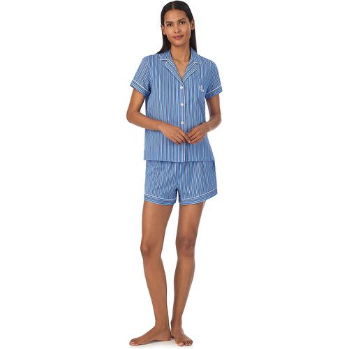 Striped Short Pyjamas in Cotton Mix with Short Sleeves - Lauren Ralph Lauren - Modalova