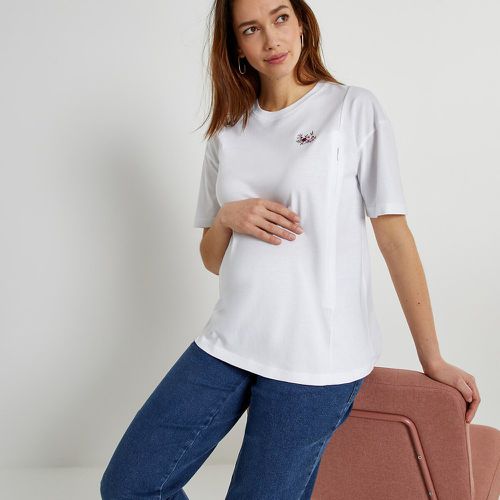Cotton Maternity/Nursing T-Shirt with Embroidery - LA REDOUTE COLLECTIONS - Modalova