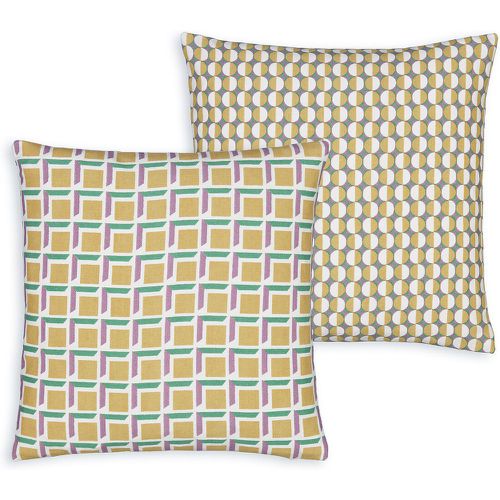 Set of 2 Zano Graphic 40 x 40cm 100% Recycled Cotton Cushion Covers - LA REDOUTE INTERIEURS - Modalova