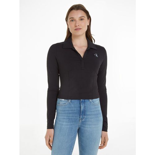 Cropped Polo Shirt with Long Sleeves - Calvin Klein Jeans - Modalova