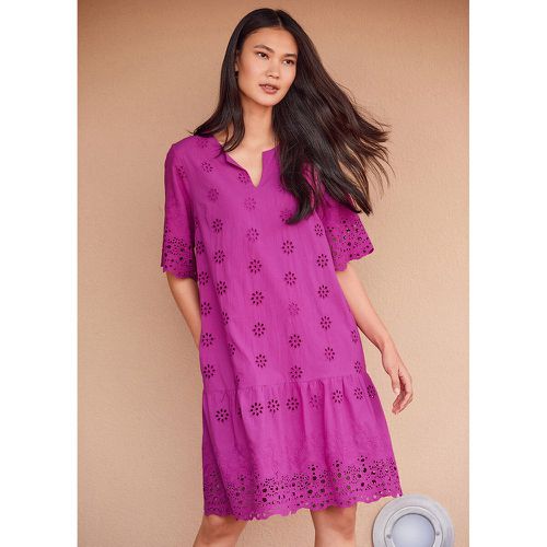 Cotton Broderie Anglaise Dress with Short Sleeves - Anne weyburn - Modalova