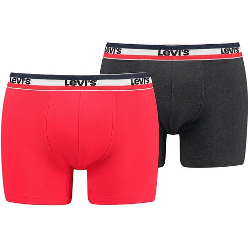 Pack of 2 Plain Hipsters  in Cotton with Sportswear Logo - Levi's - Modalova