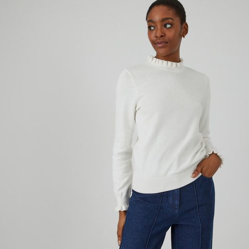 Cotton Long Sleeve Jumper with Ruffled High Neck - LA REDOUTE COLLECTIONS - Modalova