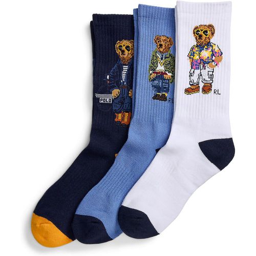 Pack of 3 Pairs of Polo Bear Socks in Cotton Mix - Polo Ralph Lauren - Modalova
