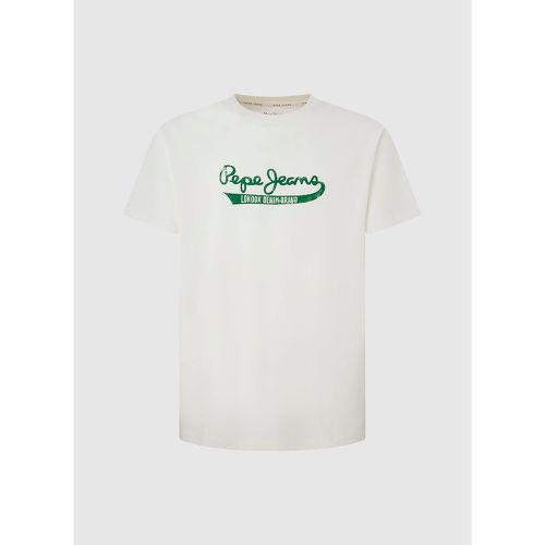 Cotton Logo Print T-Shirt with Crew Neck - Pepe Jeans - Modalova