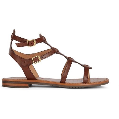 Sozy Leather High Sandals with Flat Heel - Geox - Modalova