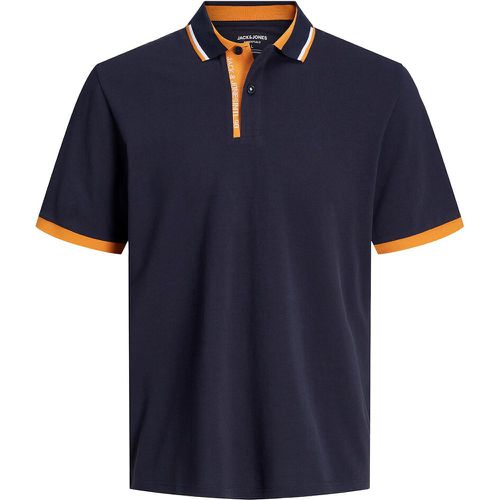 Cotton Tipped Polo Shirt with Logo Collar - jack & jones - Modalova