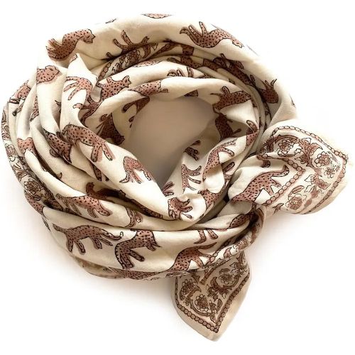 Latika Bengale Latte Large Scarf in Cotton - APACHES COLLECTIONS - Modalova