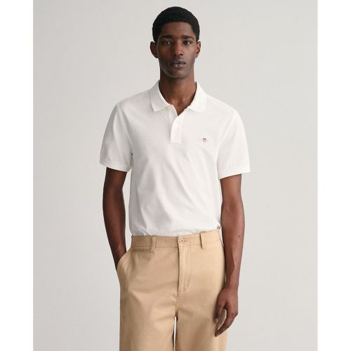 Cotton Pique Polo Shirt with Short Sleeves - Gant - Modalova