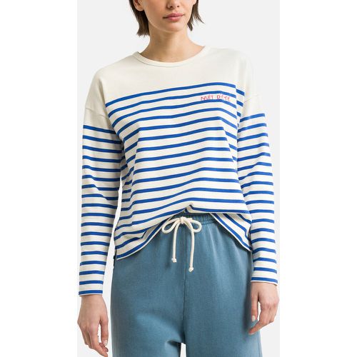 Striped Organic Cotton T-Shirt with Crew Neck and Long Sleeves - MAISON LABICHE - Modalova