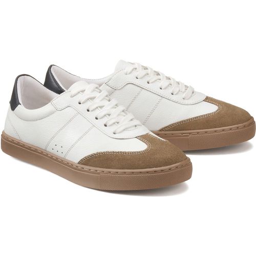 Dual Fabric Trainers in Grained Leather - LA REDOUTE COLLECTIONS - Modalova