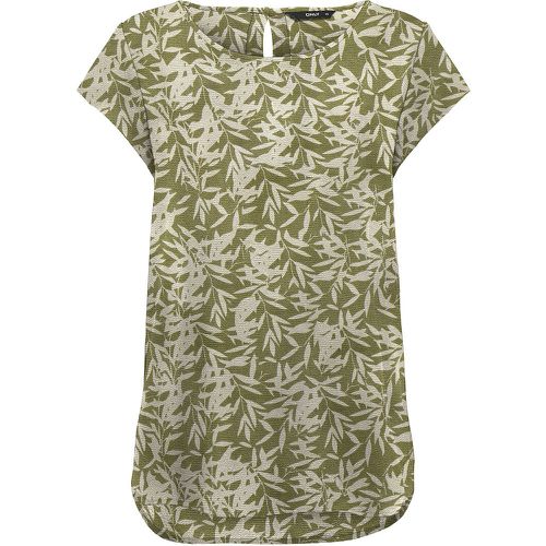 Leaf Print Blouse with Short Sleeves - Only - Modalova