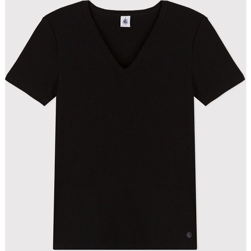 Iconic Cotton T-Shirt with V-Neck and Short Sleeves - PETIT BATEAU - Modalova