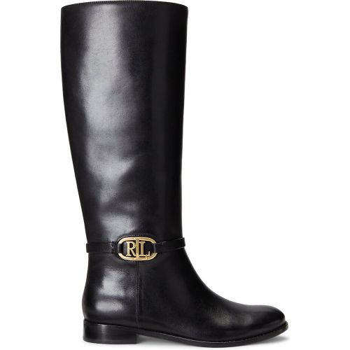 Leather Riding Boots with Flat Heel - Lauren Ralph Lauren - Modalova
