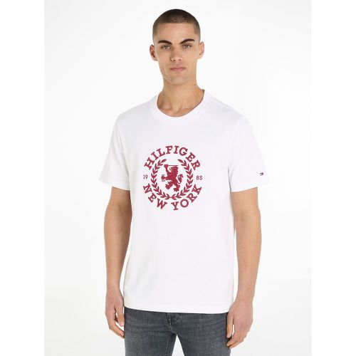 Embroidered Logo Cotton T-Shirt with Crew Neck - Tommy Hilfiger - Modalova