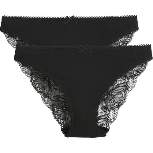 Pack of 2 Knickers in Cotton with Lace - LA REDOUTE COLLECTIONS - Modalova