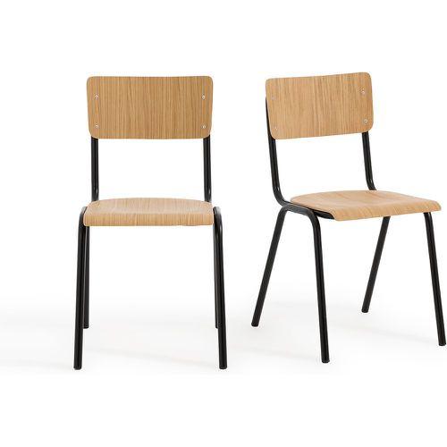 Set of 2 Hiba Stackable Veneer and Metal School Chairs - LA REDOUTE INTERIEURS - Modalova