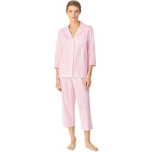 Striped Cotton Pyjamas with 3/4 Length Sleeves - Lauren Ralph Lauren - Modalova
