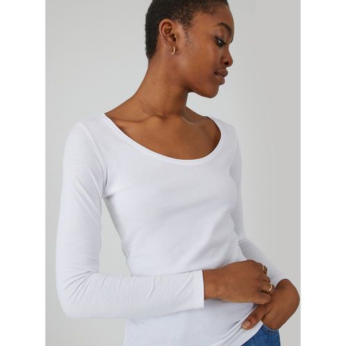 Organic Cotton T-Shirt with Scoop Neck and Long Sleeves - LA REDOUTE COLLECTIONS - Modalova