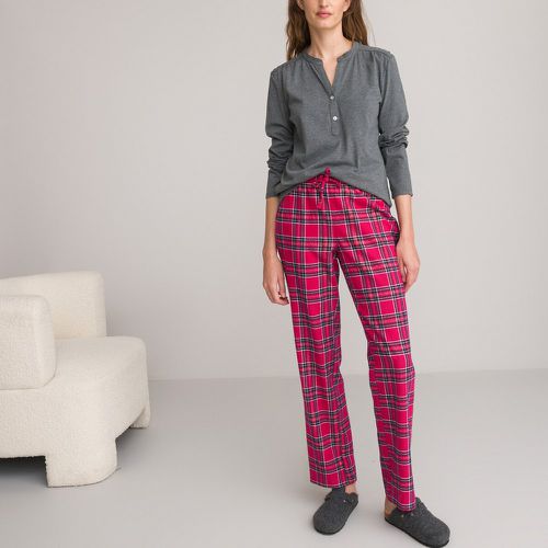 Cotton Pyjamas with Plain Top/Checked Flannelette Trousers - LA REDOUTE COLLECTIONS - Modalova