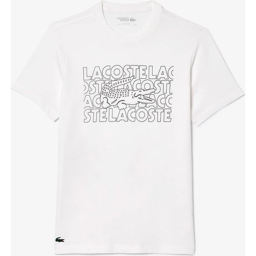 Cotton Mix Logo T-Shirt with Crew Neck - Lacoste - Modalova