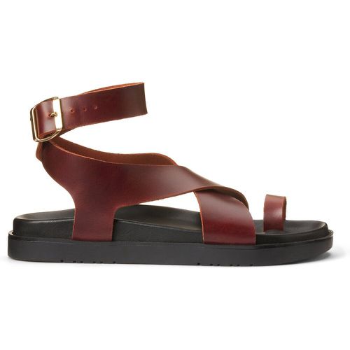 Leather Toe Post Sandals with Ankle Strap - LA REDOUTE COLLECTIONS - Modalova