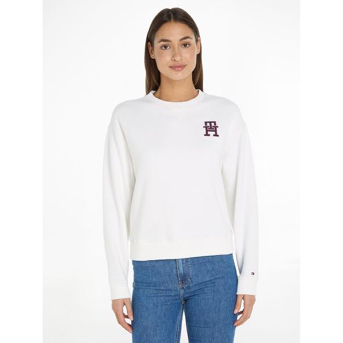 Cotton Mix Sweatshirt with Embroidered Logo and Crew Neck - Tommy Hilfiger - Modalova