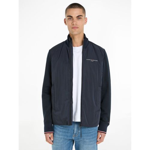 Dual Fabric Zipped Jacket in Cotton Mix with High Neck - Tommy Hilfiger - Modalova