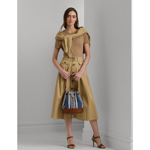 Andie Striped Bucket Bag in Cotton Canvas - Lauren Ralph Lauren - Modalova