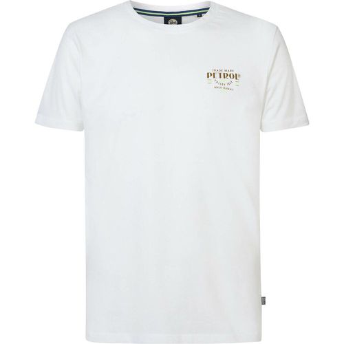 Printed Cotton T-Shirt with Crew Neck - PETROL INDUSTRIES - Modalova