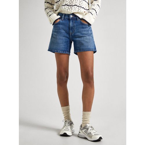 Recycled Cotton Denim Shorts with High Waist - Pepe Jeans - Modalova