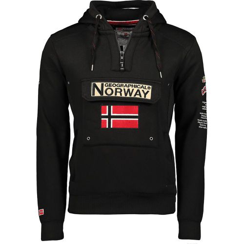 Gymclass Embroidered Logo Hoodie in Cotton Mix with Half Zip - geographical norway - Modalova