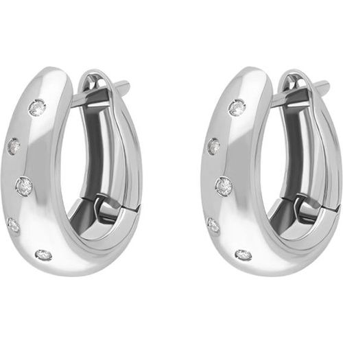 Ct White Gold 0.10ct Diamond Hoop Earrings - C W Sellors Diamond Jewellery - Modalova