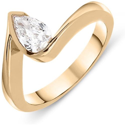 Ct Rose Gold 0.52ct Pear Cut Diamond Ring - Bloch - Modalova