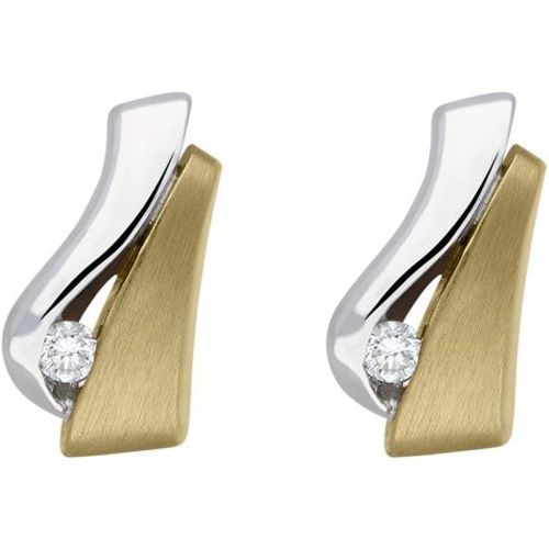 Ct White and Yellow Gold Diamond Shaped Stud Earrings - C W Sellors Diamond Jewellery - Modalova