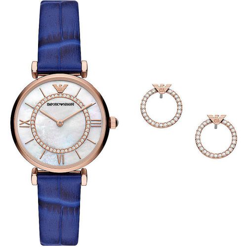 Watch Two Hand Blue With Earring Gift Set D - Emporio Armani - Modalova