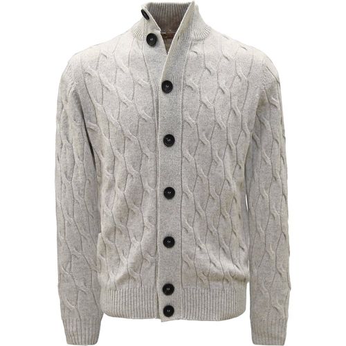 Cardigan in lana e cashmere a trecce - FILIPPO DE LAURENTIIS - Modalova