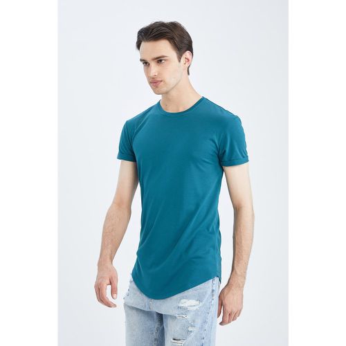 Long Fit Short Sleeve T-Shirt - DeFacto - Modalova