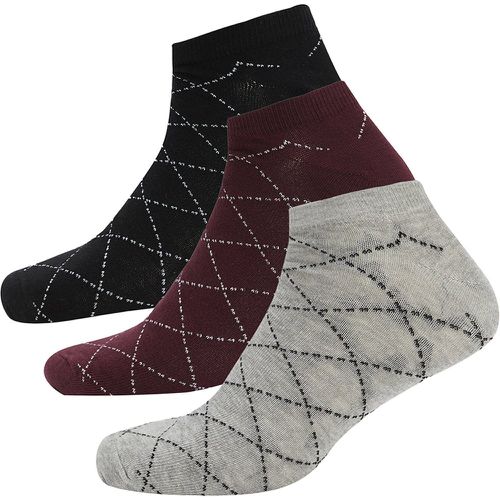 Patterned Low Cut Socks (3 pack) - DeFacto - Modalova