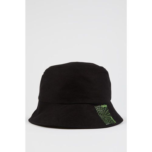 Printed Bucket Hat - Black - DeFacto - Modalova