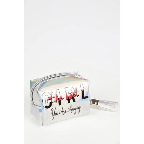 Slogan Printed Coin Purse - Grey - DeFacto - Modalova